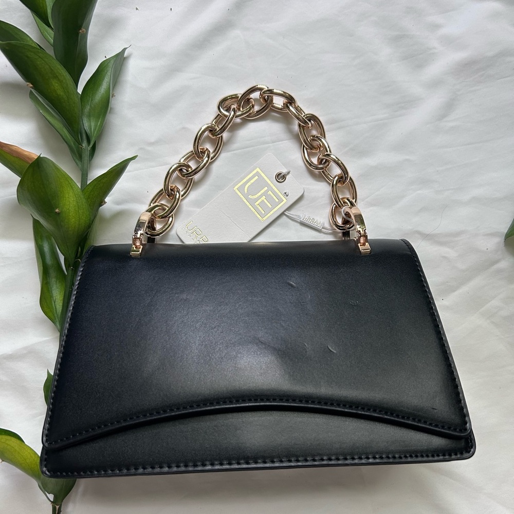 Urban Expressions Black Mini Bag with Gold Chain